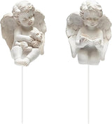 MUAMAX 2 Pcs Decorative Angel Garden Stakes,Little Angel Statues,Resin Flower Pot Decoration Mini Angel Plant Stake,Praying Angel Figurines,Small Cherub Angel Memorial Statue Angel Figurines Decor