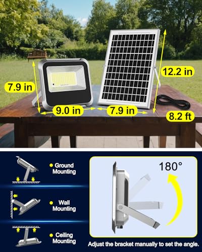 Solar Light Outdoor, Luces Solar Powered Security Flood Light Outside