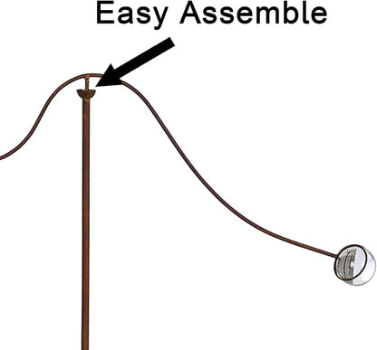 Metal Balanced Garden Decorative Stakes 67.5" High, Rusty Funny Iron Balancing Yard Art, Beach Decor Balancer Stake, Girl Holds Umbrella, Present to Mother Woman as Lawn Court Patio Outside Art
