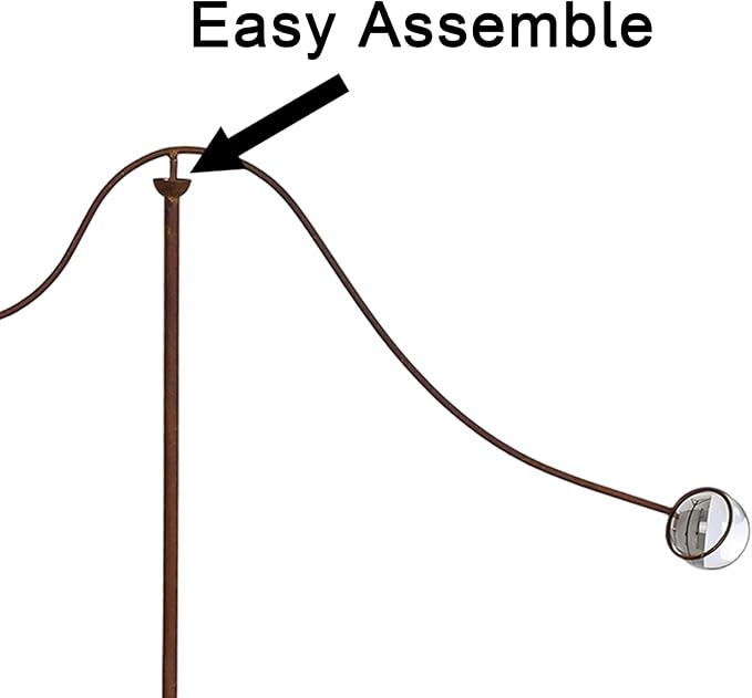 Metal Yard Balancer Garden Decorative Stakes 67", Rusty Treatment Iron Balancing Sculpture, Girl Flying Kite Balanced Stake, Present to Mother Sister Daughter as Park Lawn Patio Decor Art