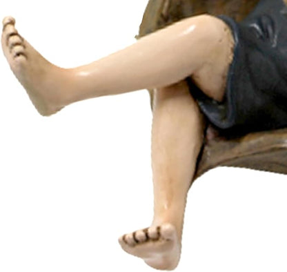 Swing Statue Tree Hanging Ornament Sleeping Boy Look Swinging Figurine Sculpture Decor for Outdoor Garden Courtyard