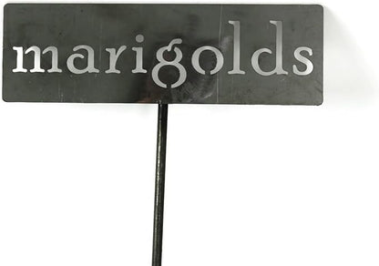 Classic Metal Garden Markers 19 Inches Tall (marigolds, Raw, Unfinished Steel (will rust with time))