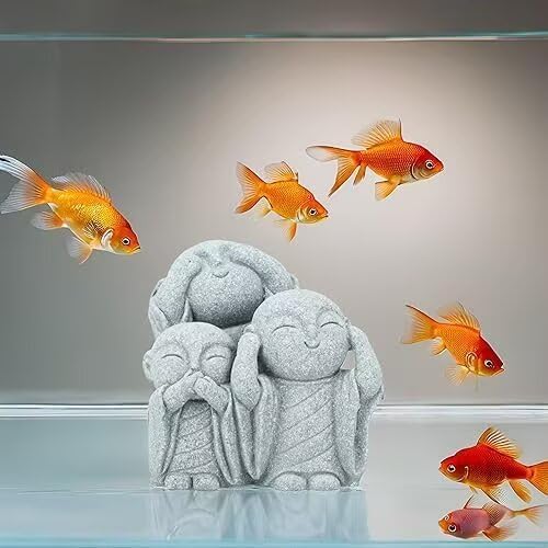 Mini Monk Buddha Statue Green Sandstone Statues Zen Monk Praying Statue Sculptures for Wealth Good Luck Feng Shui Decor Home Fish Tank Aquarium Garden (Style 3)