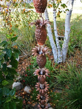 Nutshell Stores Pineapple Theme Copper Rain Chain - Copper - 18 Feet