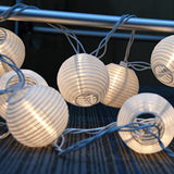 Abeja White Nylon Lantern String Lights - 8.5Ft, 10 Lights