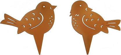 Iron Animal Decorative Garden Stake Set Rusted Yard Ornaments for Indoor/Outdoor Backyard Decor Iron Garden Sculptures Outdoor