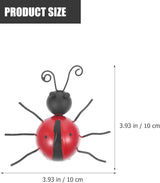 Toddmomy 4 Pcs Iron Ladybug Garden Statue Decor 10cm Metal Outdoor Ladybug Sculpture for Yard and Patio Ornaments for Lawn and Landscape Decoration