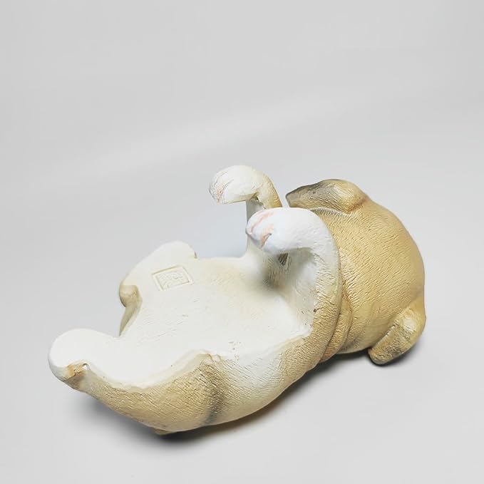 Funny Dog Flower Pot Figurines, Funny Garden Decor Statue, Mini Resin Plant Stand Outdoor Ornaments, Animal Design Yard Sculpture (Pug Puppy)
