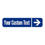 SmartSign Customize Your Own Blue Street Sign with Right Arrow | 6" x 24" 3M EG Reflective Aluminum