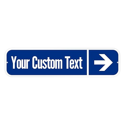 SmartSign Customize Your Own Blue Street Sign with Right Arrow | 6" x 24" 3M EG Reflective Aluminum
