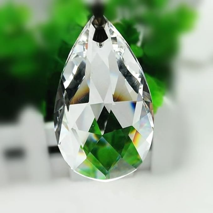 LoveUnited 10pcs Crystal Pendants 1.5"/38mm Crystal Suncatcher - Hanging Crystals Prisms for Windows, FengShui, Hanging Ornament for Decoration, Chandelier Crystals Replacement (Teardrop)