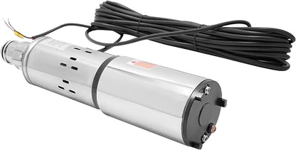 Deep Well Submersible Pump DC 24V 200W Electric Solar Powered Water Pump, 5.3 GPM Flow, 98ft Lift, Farm Ranch Irrigation Submersible Bore Hole Deep Well Pump