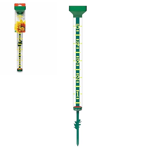 EZRead 21” Giant Professional Outdoor rain Gauge, USA Made Heavy Duty All Weather Freeze Proof Stake or mountable with Float, Green (820-1002)