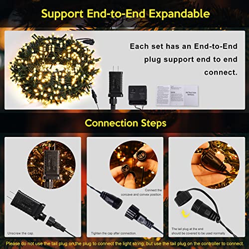 COSFLY Outdoor Christmas String Lights 209ft 600 LED - UL Certified