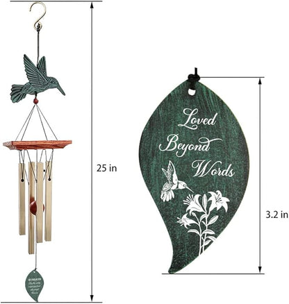 ASTARIN Memorial Custom Wind Chimes for Loss of Loved One, Wind Chimes for Patio Yard Decor, 24'' (Condolences-8)