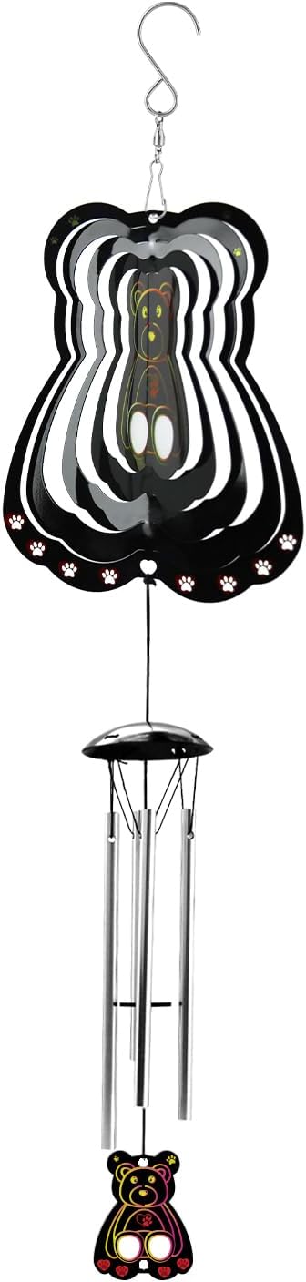 Outdoor Wind Chimes, Memorial Wind Chimes, Cardinal Wind Chimes, Outdoor Garden Decoration Corridor Decorative Wind Chimes, The Best Choice for Mom, Grandma and Sister, A Good Gift Idea(Little Bear)