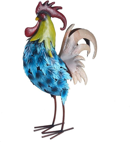 Metal Rooster Statues Vintage Outdoor Garden Decor for Patio Lawn Backyard