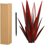 14 inch Metal Agave Flowers Plant Outdoor Décor DIY Metal Tequila Country Flowers Ornament Outdoor Decor Home Lawn Patio Stake Yard Art Decoration (Pink, 1 PCS)
