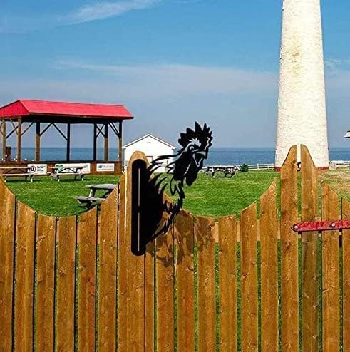 Farm Bear Art Garden Decor Outdoor Decoration, Farm Peeping Cow Metal Art Outdoor Decor, Fence Animals Silhouette Art Decoration for Farmhouse, Yard, Lawn Weather (B)