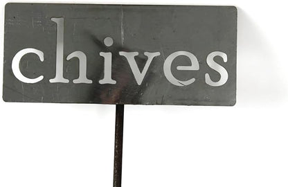 Classic Metal Garden Markers 19 Inches Tall (chives, Raw, Unfinished Steel (will rust with time))