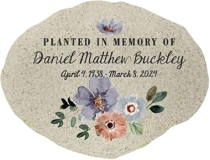 GiftsForYouNow Personalized Planted in Memory Flat Garden Stone