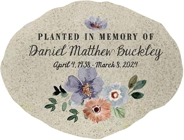 GiftsForYouNow Personalized Planted in Memory Flat Garden Stone