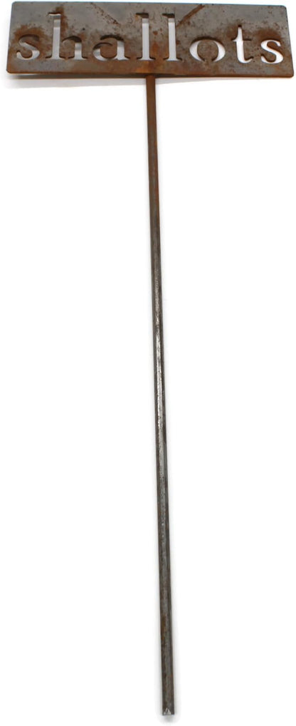 Classic Metal Garden Markers 19 Inches Tall (shallots, Naturally Rusted)
