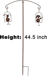 Lovely Iron Puppies Garden Balancing Stakes 44.5" High, Animals Play Seesaw Decorative Metal Yard Balancer Art, Present to Dog Lovers as Outdoor Lawn Decoration Sculpture