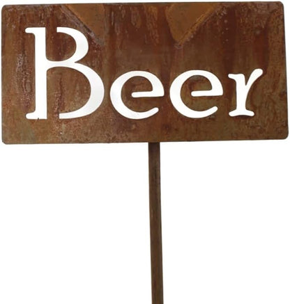 Classic Metal Garden Markers Clearance Items 20 to 33 Inches Tall (custom 20", Naturally Rusted)