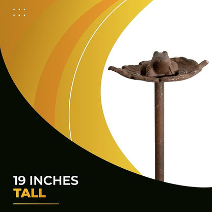 Carvers Olde Iron Decorative Garden Hose Guide Stake – 19" Solid Aluminum Heavy Duty Hose Protector for Landscaping, Flower Beds & Yard Edging - Frog