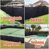 180GSM 6ft x 50ft Fence Privacy Screen Heavy Duty Fence Cover Garden Wall Backyard Black