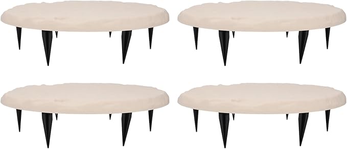 Garden Stepping Stones Decorative Outdoor Stepping Stone with Ground Stakes for Lawn Garden Pathway Walkway (Beige)