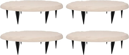 Garden Stepping Stones Decorative Outdoor Stepping Stone with Ground Stakes for Lawn Garden Pathway Walkway (Beige)