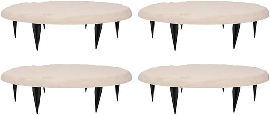 Garden Stepping Stones Decorative Outdoor Stepping Stone with Ground Stakes for Lawn Garden Pathway Walkway (Beige)