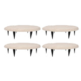 Outdoor Stepping Stones Garden Pathway Stones Landscape Stones 15.71in Round Polypropylene Resin with 6 Ground Stakes for Lawn Decor Walkway (Beige)