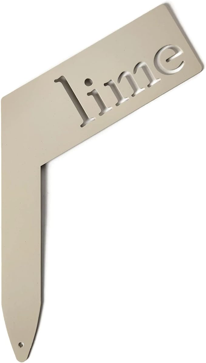 Planter Size Small Metal Garden Plant Vegetable Flower or Herb Markers 13.5 Inches Tall (lime, Cream)