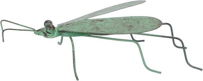Melrose International Metal Bee Decor Set of 2 - Rustic Copper Garden Bumble Bee Iron Accents - Green