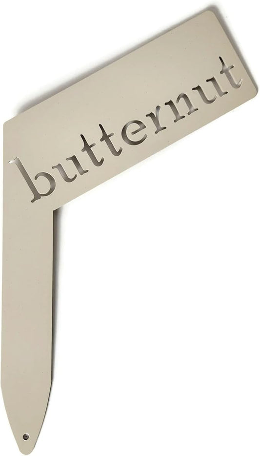 Planter Size Small Metal Garden Plant Vegetable Flower or Herb Markers 13.5 Inches Tall (butternut, Cream)