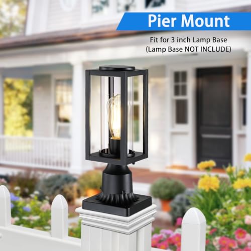 13'' Outdoor Post Lights - Black (2-Pack)