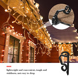 Christmas Light Clips - 500 Pack Black Gutter Hooks