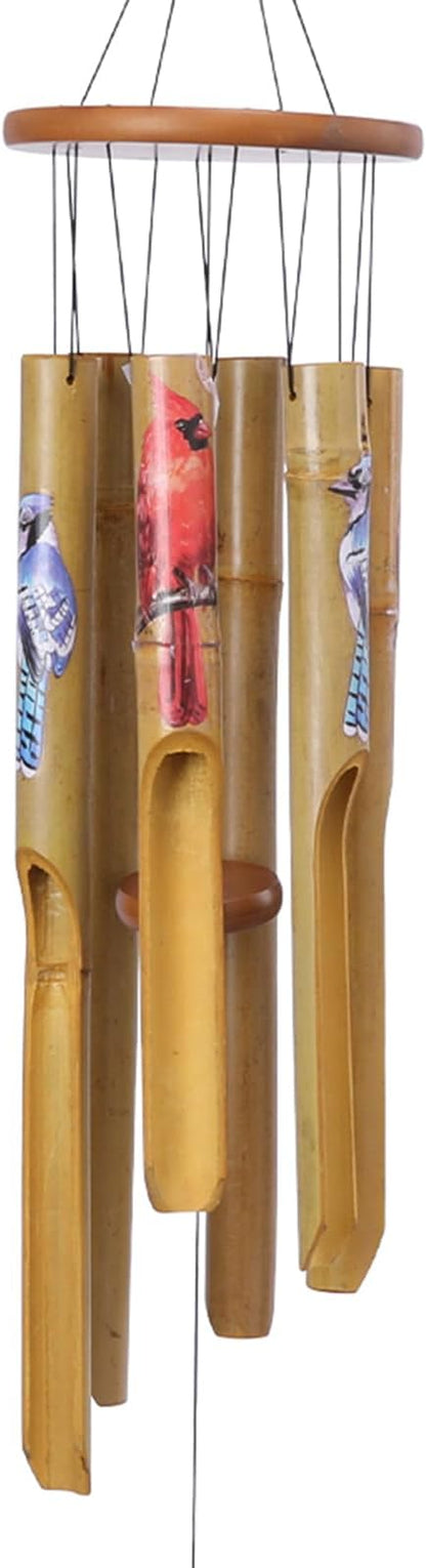 Afirst Bamboo Wind Chimes, 38" Cardinals Wooden Windchimes for Outdoor Valentine's Day Gift Handcrafted Memorial Sympathy Gift for Garden, Patio, Home or Outdoor Decor