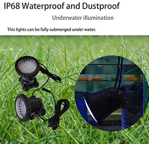 Pond Lights, LED Underwater RGB Color Changing Spotlight Dimmable IP68 Waterproof Submersible Fountain Lights Outdoor Landscape Spot Lights, 3 in Set