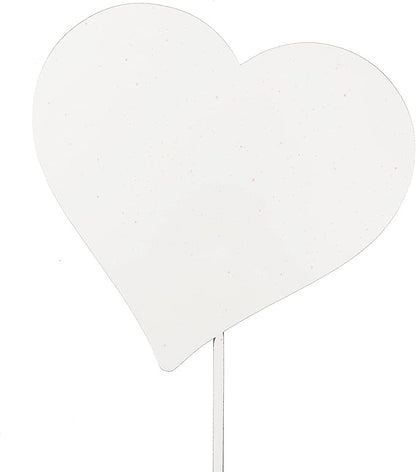 Peace and Heart Staked Signs or Wall Art Rustic or Powder Coated Finishes (Heart Small Stake 21", White Speckled)