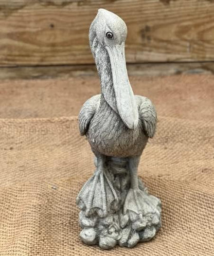 Realistic Concrete Pelican Statue Cement Lake Bird Ornament Handmade Garden Decoration