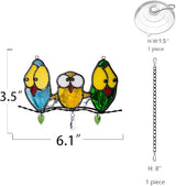 Multicolor Owl Decor Stained Glass Window Hanging,Best Bird Gifts for Owl Lovers Women,Bird Suncatcher for Window Home Decoration,Birthday Gifts for Lover and Friend