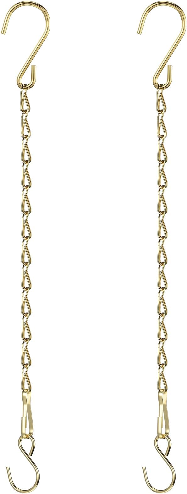 EBOOT 2 Pcs Hanging Chain for Bird Feeders, Planters, Lanterns and Ornaments(9.5 Inch,Gold)