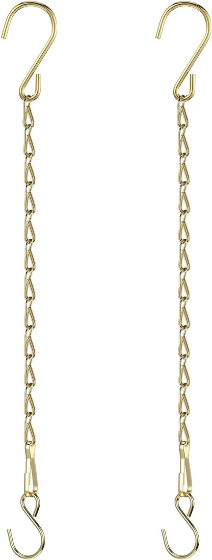 EBOOT 2 Pcs Hanging Chain for Bird Feeders, Planters, Lanterns and Ornaments(9.5 Inch,Gold)