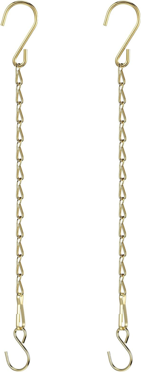 EBOOT 2 Pcs Hanging Chain for Bird Feeders, Planters, Lanterns and Ornaments(19.7 Inch,Gold)