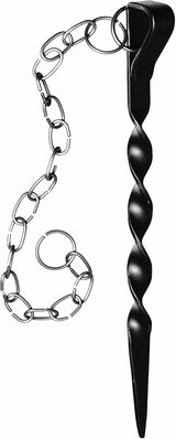Rain Chain Anchor Stake for Copper Gutter Chains, 30'' Powder Coated Iron Downspout Chains Anchoring, Universal Fit Outside Rain Catcher System Accessories, Replacement for Basin and Barrel in Spring.