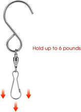 Swivel Clip Hanging Hooks Stainless Steel for Hanging Wind Spinners Wind Chimes Crystal Twisters Party Supply-12 Pack (Swivel Hooks)